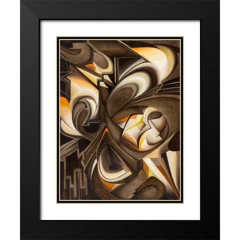 Uno di due Black Modern Wood Framed Art Print with Double Matting by Ceccarelli, Laura