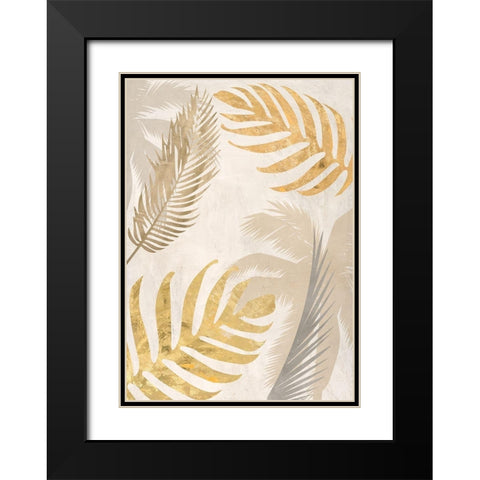 Palm Leaves Gold III Black Modern Wood Framed Art Print with Double Matting by Grant, Eve C.