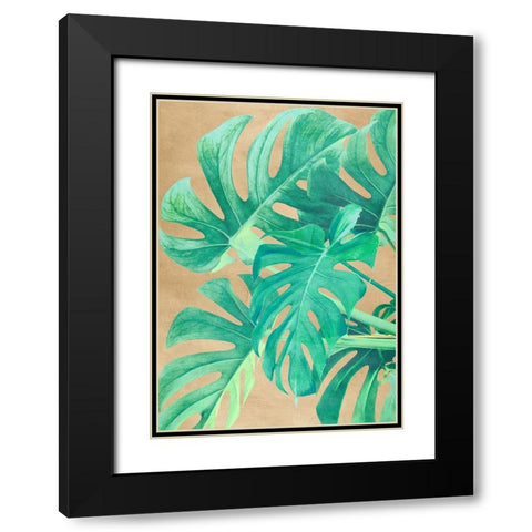 Tropical Leaves II Black Modern Wood Framed Art Print with Double Matting by Grant, Eve C.