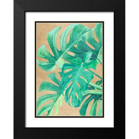 Tropical Leaves II Black Modern Wood Framed Art Print with Double Matting by Grant, Eve C.