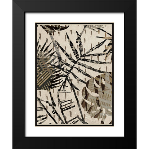 Grey Palms Panel II Black Modern Wood Framed Art Print with Double Matting by Grant, Eve C.