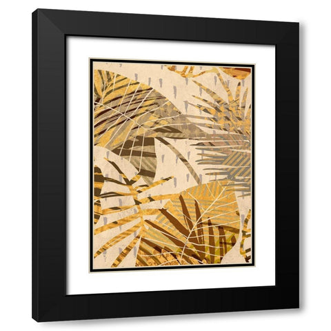 Golden Palms Panel I Black Modern Wood Framed Art Print with Double Matting by Grant, Eve C.