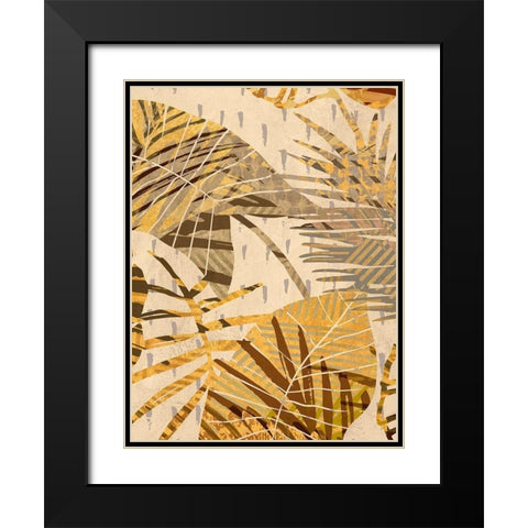 Golden Palms Panel I Black Modern Wood Framed Art Print with Double Matting by Grant, Eve C.
