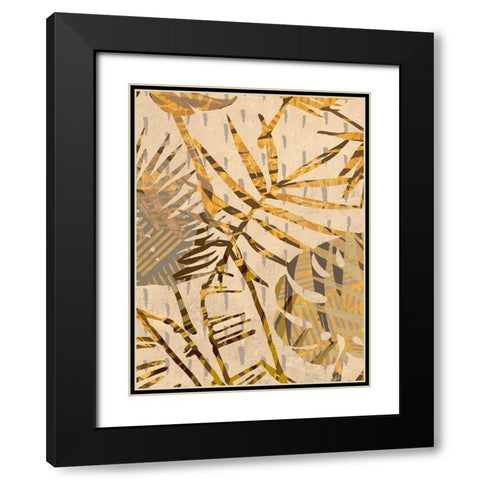 Golden Palms Panel II Black Modern Wood Framed Art Print with Double Matting by Grant, Eve C.
