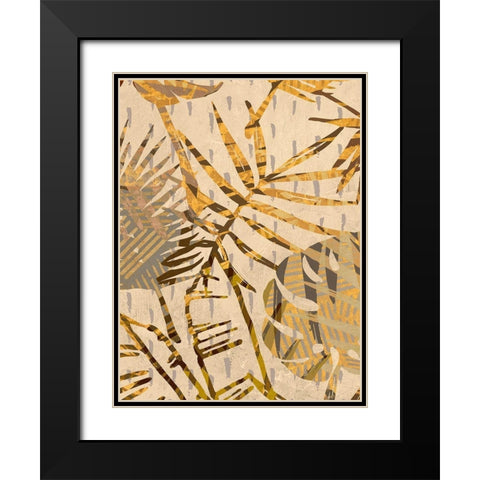 Golden Palms Panel II Black Modern Wood Framed Art Print with Double Matting by Grant, Eve C.