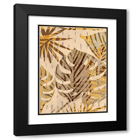 Golden Palms Panel III Black Modern Wood Framed Art Print with Double Matting by Grant, Eve C.