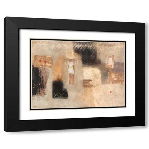 Caress Black Modern Wood Framed Art Print with Double Matting by Simoncelli, Charaka