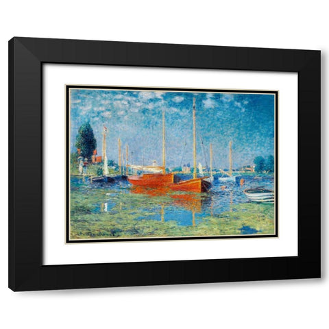 Argenteuil Black Modern Wood Framed Art Print with Double Matting by Monet, Claude