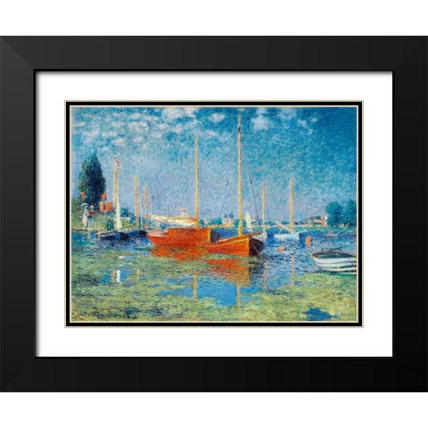 Argenteuil Black Modern Wood Framed Art Print with Double Matting by Monet, Claude