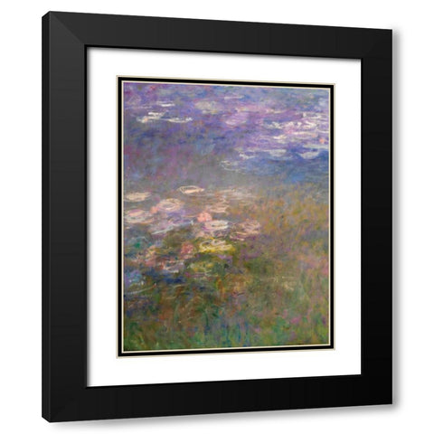 Water Lilies I Black Modern Wood Framed Art Print with Double Matting by Monet, Claude