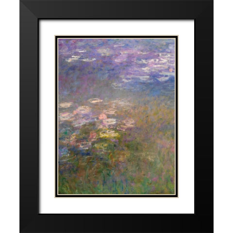 Water Lilies I Black Modern Wood Framed Art Print with Double Matting by Monet, Claude