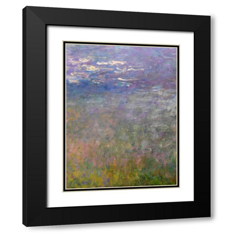 Water Lilies II Black Modern Wood Framed Art Print with Double Matting by Monet, Claude
