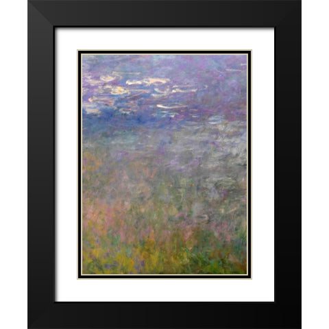 Water Lilies II Black Modern Wood Framed Art Print with Double Matting by Monet, Claude
