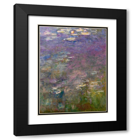 Water Lilies III Black Modern Wood Framed Art Print with Double Matting by Monet, Claude