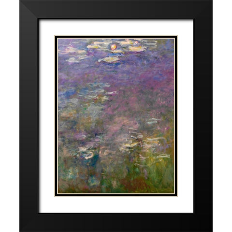 Water Lilies III Black Modern Wood Framed Art Print with Double Matting by Monet, Claude