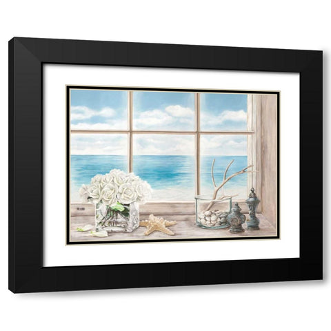 Memories of the Ocean Black Modern Wood Framed Art Print with Double Matting by Dellal, Remy