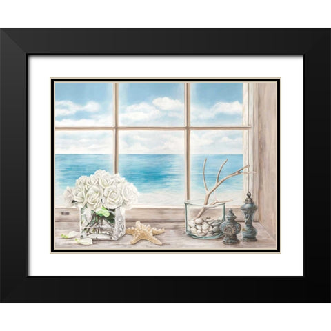 Memories of the Ocean Black Modern Wood Framed Art Print with Double Matting by Dellal, Remy