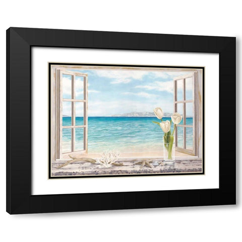 Ocean View Black Modern Wood Framed Art Print with Double Matting by Dellal, Remy