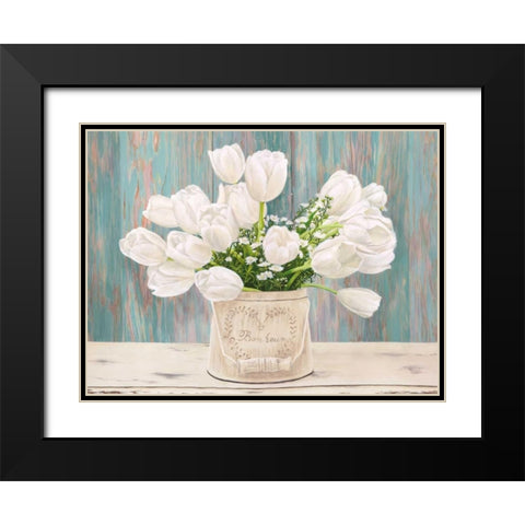 Country Bouquet Black Modern Wood Framed Art Print with Double Matting by Dellal, Remy