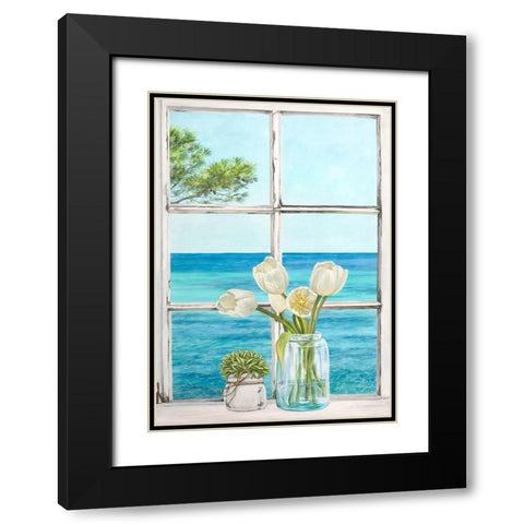 Mediterranee II Black Modern Wood Framed Art Print with Double Matting by Remy, Dellal