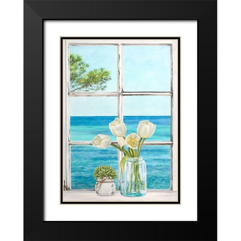 Mediterranee II Black Modern Wood Framed Art Print with Double Matting by Remy, Dellal