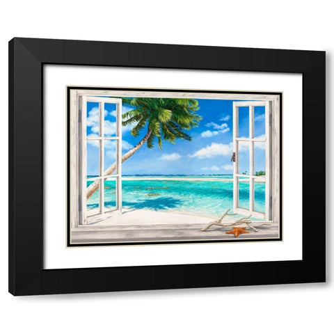 Baie tropicale Black Modern Wood Framed Art Print with Double Matting by Dellal, Remy