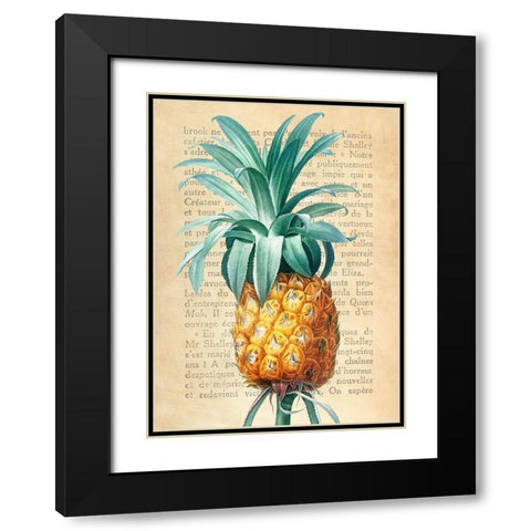 Pineapple- After Redoute Black Modern Wood Framed Art Print with Double Matting by Dellal, Remy