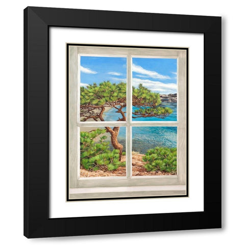 Baie mediterraneenne I Black Modern Wood Framed Art Print with Double Matting by Dellal, Remy