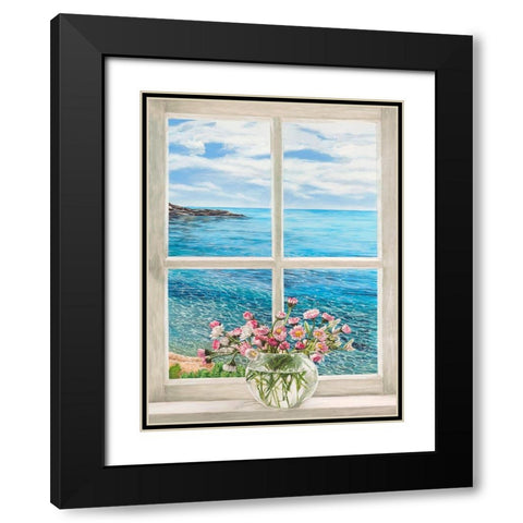 Baie mediterraneenne II Black Modern Wood Framed Art Print with Double Matting by Dellal, Remy