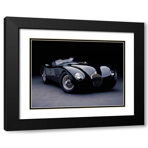 1951 Jaguar C-Type Black Modern Wood Framed Art Print with Double Matting by Heiny, Don