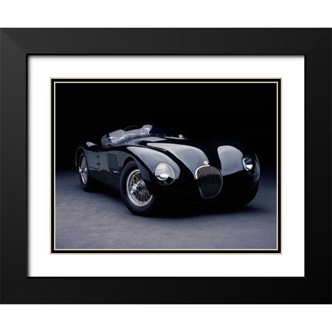 1951 Jaguar C-Type Black Modern Wood Framed Art Print with Double Matting by Heiny, Don