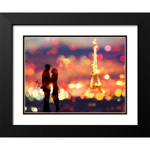 A Date in Paris Black Modern Wood Framed Art Print with Double Matting by Loumer, Dianne