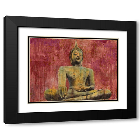 Golden Buddha Black Modern Wood Framed Art Print with Double Matting by Moschetta, Dario
