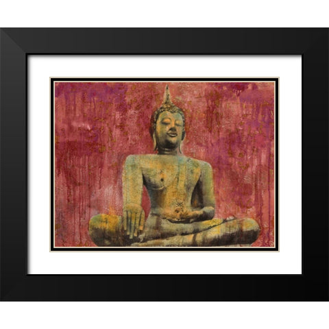 Golden Buddha Black Modern Wood Framed Art Print with Double Matting by Moschetta, Dario