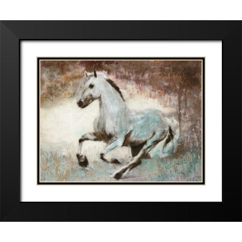 White Star Black Modern Wood Framed Art Print with Double Matting by Moschetta, Dario