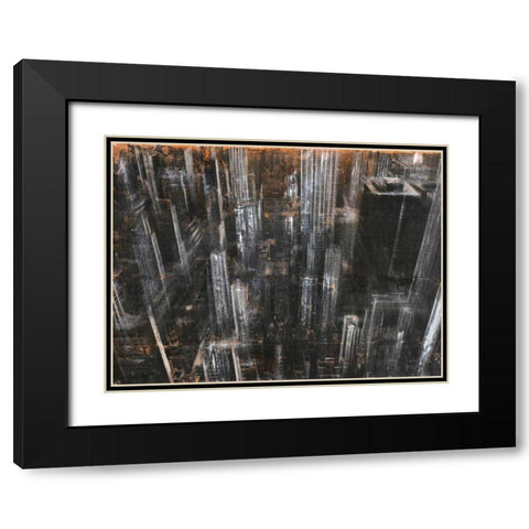 NYC Aerial 1 Black Modern Wood Framed Art Print with Double Matting by Moschetta, Dario