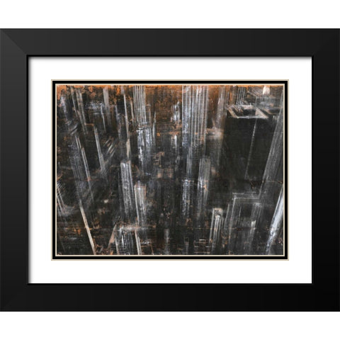 NYC Aerial 1 Black Modern Wood Framed Art Print with Double Matting by Moschetta, Dario