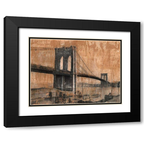 Brooklyn Bridge 2 Black Modern Wood Framed Art Print with Double Matting by Moschetta, Dario