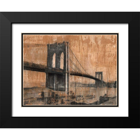 Brooklyn Bridge 2 Black Modern Wood Framed Art Print with Double Matting by Moschetta, Dario