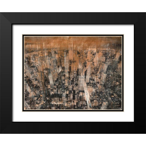 NYC Aerial 4 Black Modern Wood Framed Art Print with Double Matting by Moschetta, Dario