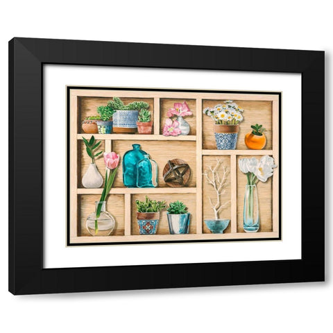 Collection de Memoires Black Modern Wood Framed Art Print with Double Matting by Dolci, Elena