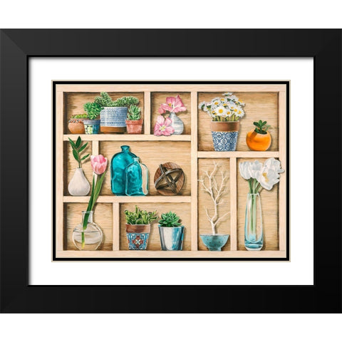 Collection de Memoires Black Modern Wood Framed Art Print with Double Matting by Dolci, Elena