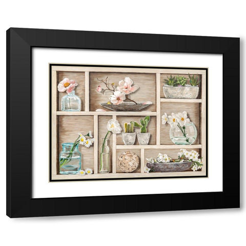 Fleurs et Memoires Black Modern Wood Framed Art Print with Double Matting by Dolci, Elena