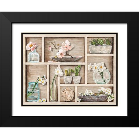 Fleurs et Memoires Black Modern Wood Framed Art Print with Double Matting by Dolci, Elena