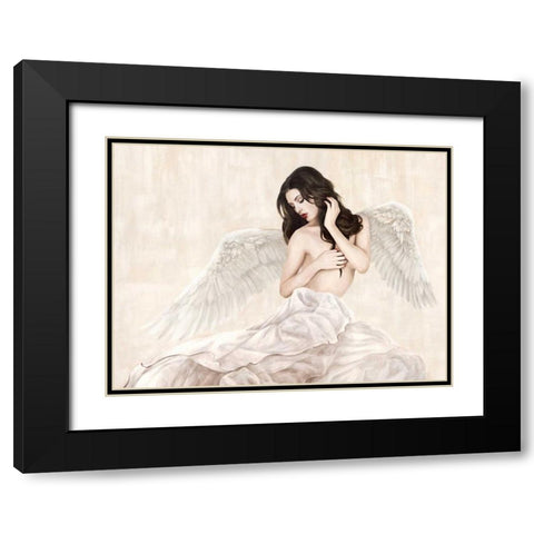 Inspiring Angel Black Modern Wood Framed Art Print with Double Matting by Duval, Sonya