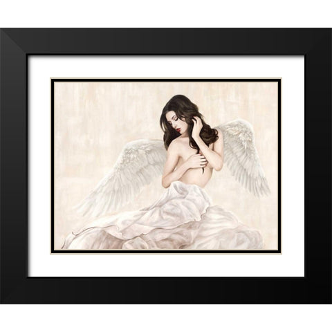 Inspiring Angel Black Modern Wood Framed Art Print with Double Matting by Duval, Sonya