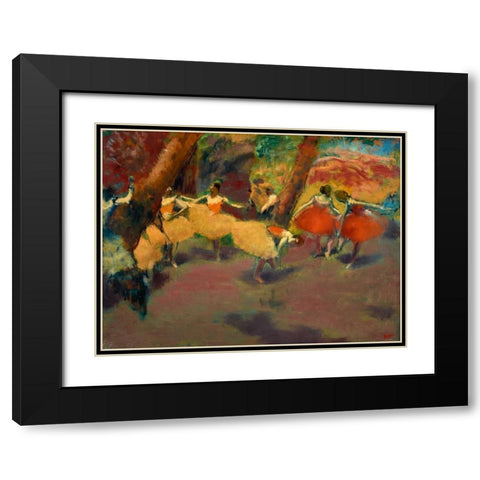 Before the Performance Black Modern Wood Framed Art Print with Double Matting by Degas, Edgar