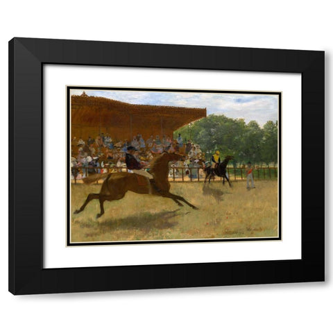 The False Start Black Modern Wood Framed Art Print with Double Matting by Degas, Edgar
