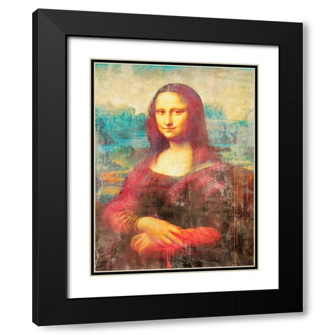 Mona Lisa 2.0 Black Modern Wood Framed Art Print with Double Matting by Chestier, Eric