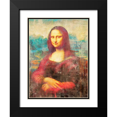 Mona Lisa 2.0 Black Modern Wood Framed Art Print with Double Matting by Chestier, Eric